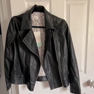 Women's Black faux Leather Jacket